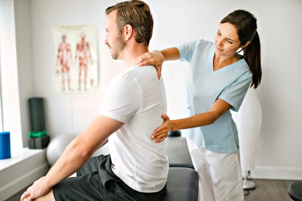 Manual therapy and posture correction session